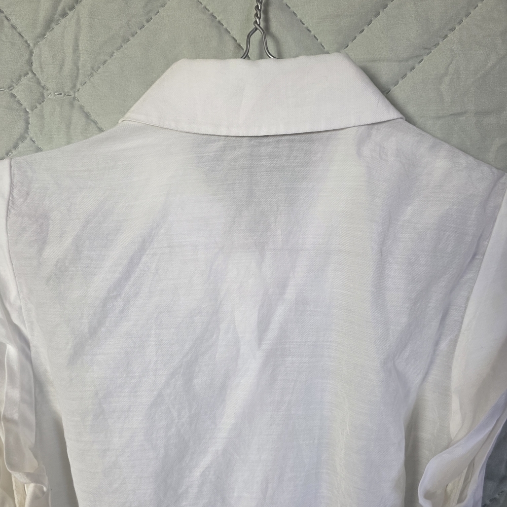 Ann Taylor White Sleeveless Button-Up Blouse Sz 10 - Picture 6 of 11